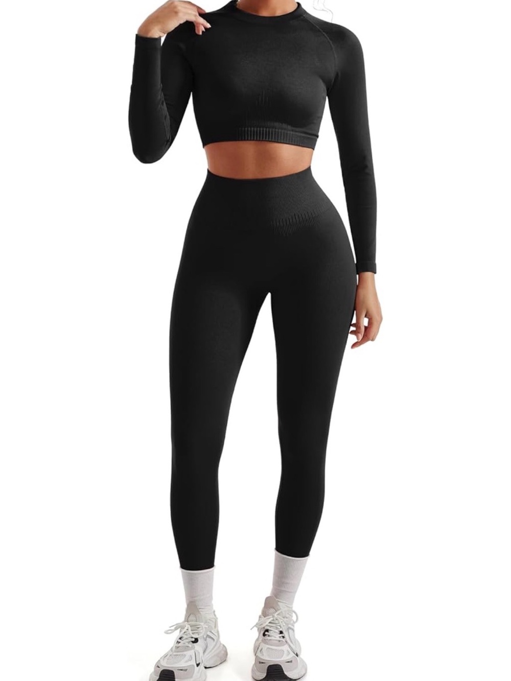 Black-Gray Two Piece Workout Set
